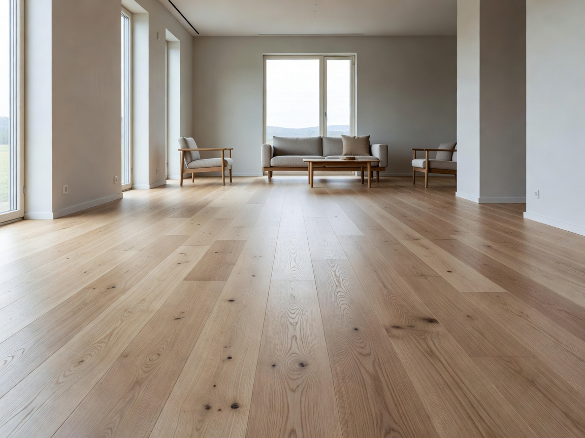 Engineered wood flooring in a real Scandinavian-style interior