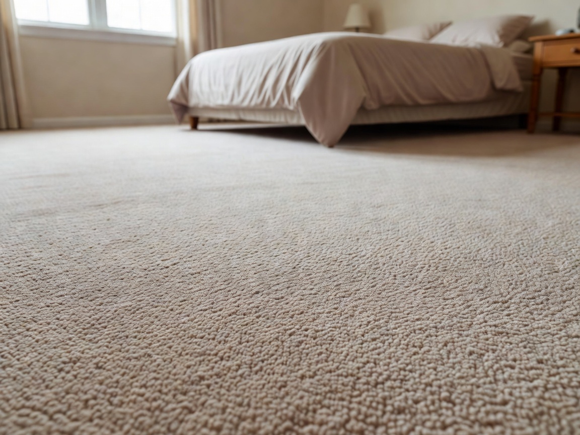 Fitted carpet flooring in a genuine bedroom
