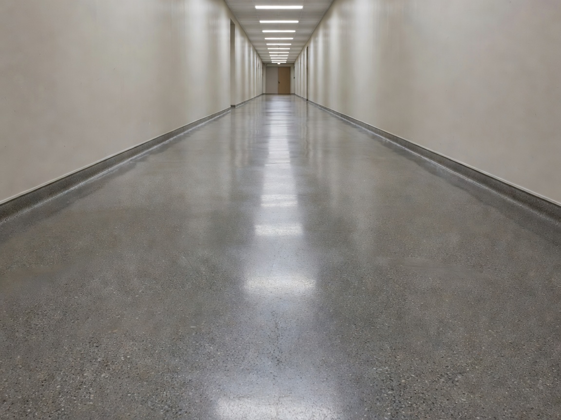 Hallway with a hard-wearing floor surface
