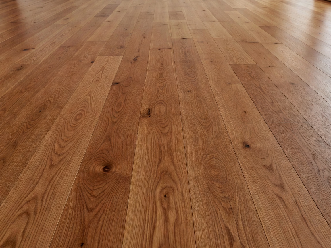 Natural hardwood flooring with visible timber grain